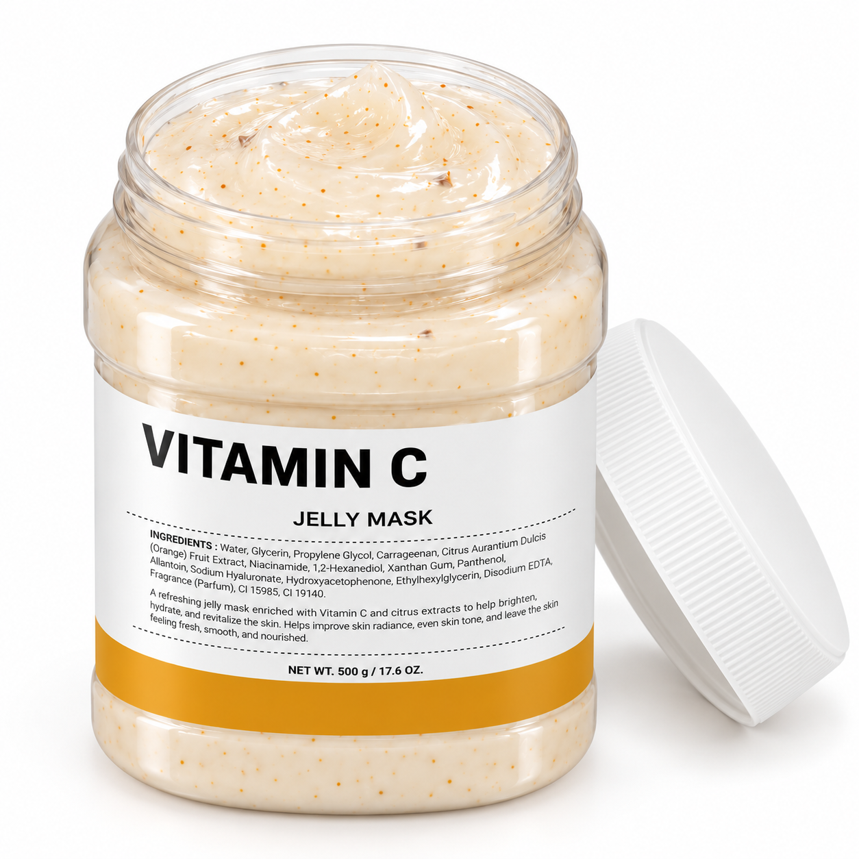 Professional Vitamin C Jelly Mask 650 g – Brightening & Hydrating Peel-Off Facial Mask for Spa & Salon