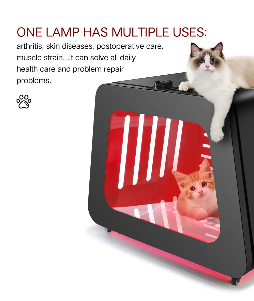 THEIA VetRed Elite 5-Spectrum Red Light Therapy Chamber for Dogs & Cats – 630nm–850nm Infrared Pet Wellness & Relaxation System