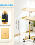 Professional Adjustable Beauty Salon Trolley with Aluminum Tray & Wheels – Gold