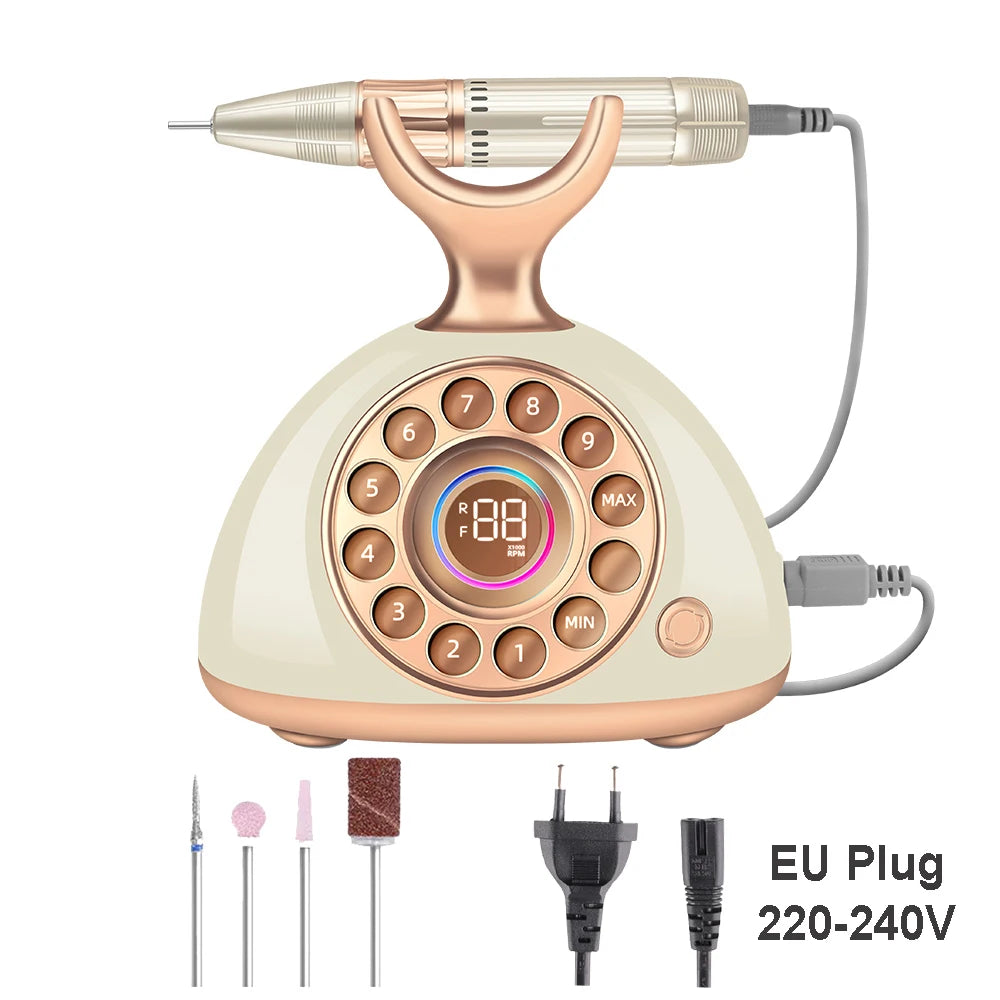 Elegant Nail Drill 35000 RPM Remember Speed Electric File High Powerful Manicure Machine for Nail Art Salon Professional Drill