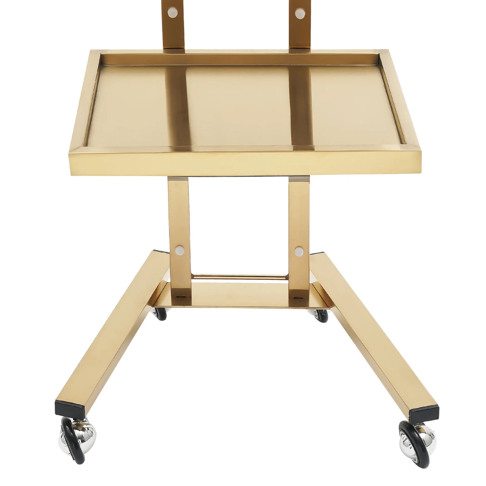 2-Tier Rolling Salon Trolley – Stainless Steel Beauty Cart with Wheels