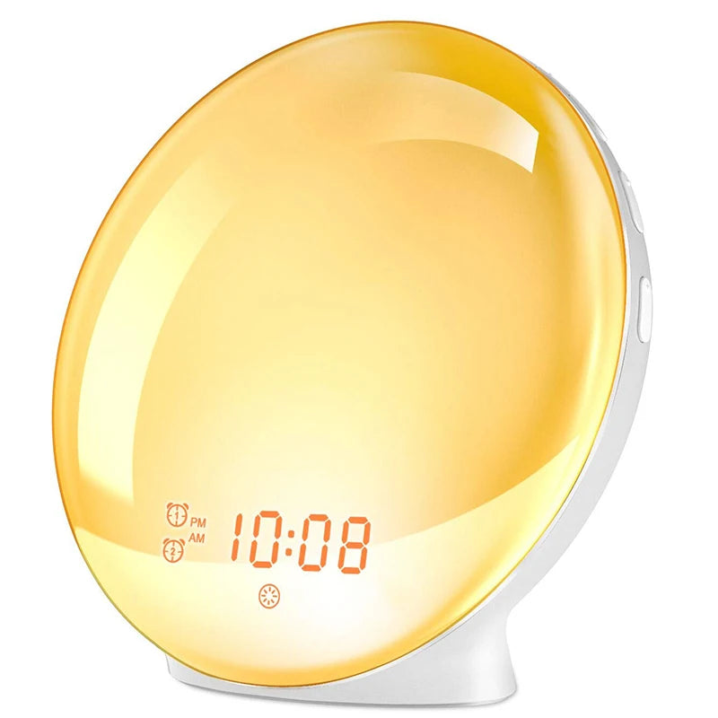 Theia Wake Up Light Alarm Clock with Sunrise/Sunset Simulation Dual Alarms FM Radio Nightlight 7 Colors Natural Sounds Snooze