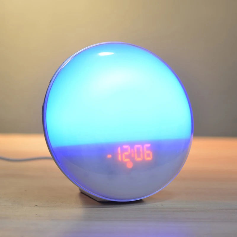 Theia Wake Up Light Alarm Clock with Sunrise/Sunset Simulation Dual Alarms FM Radio Nightlight 7 Colors Natural Sounds Snooze