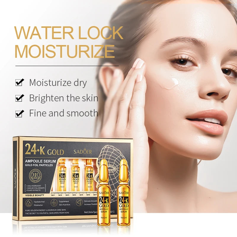 24K Gold Hyaluronic Acid Facial Ampoule Collection – Intensive Hydration & Radiance Skin Treatment