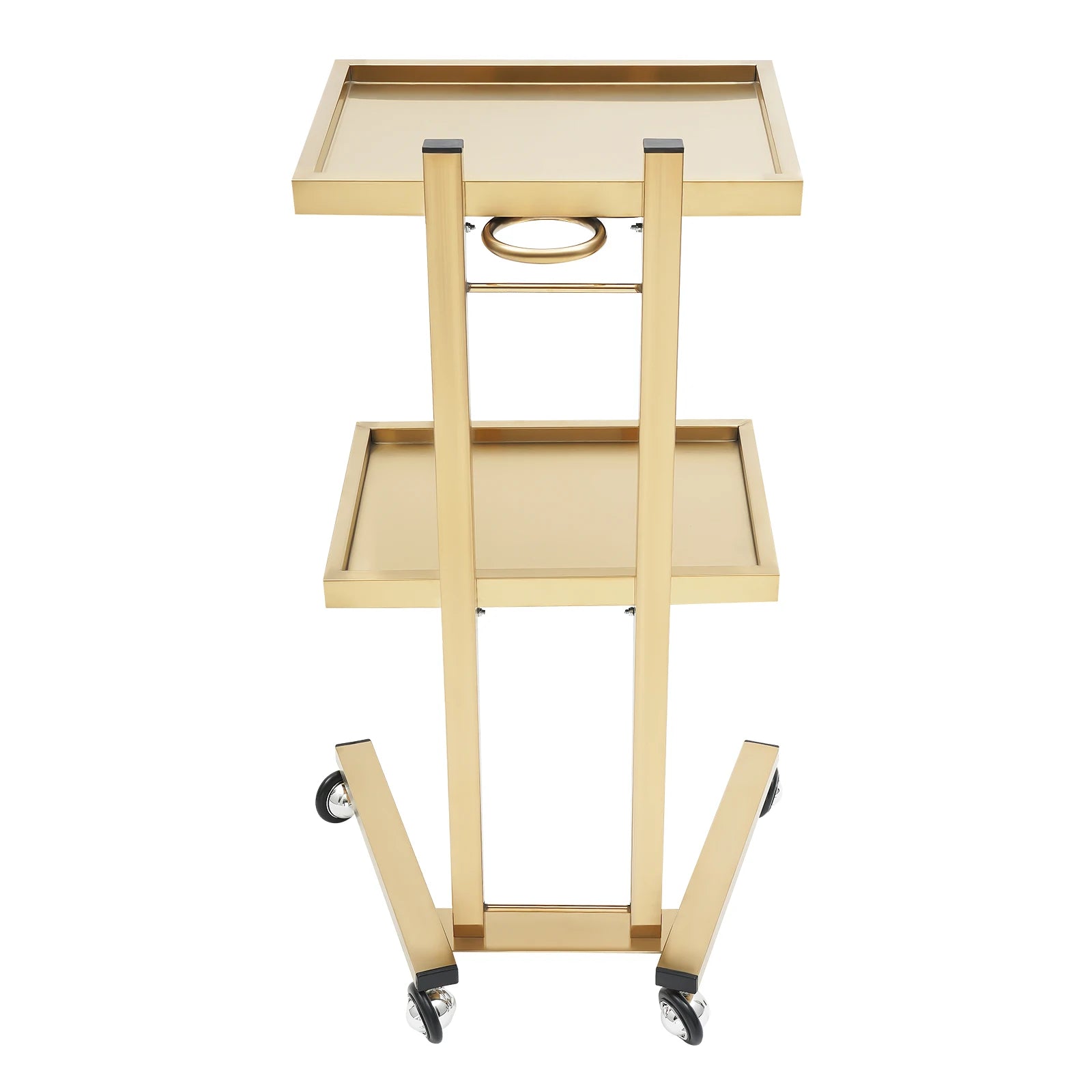 2-Tier Rolling Salon Trolley – Stainless Steel Beauty Cart with Wheels