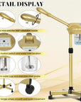 Professional Facial Steamer on Wheels – Adjustable Height 360° Rotating Hot Mist Salon Steamer