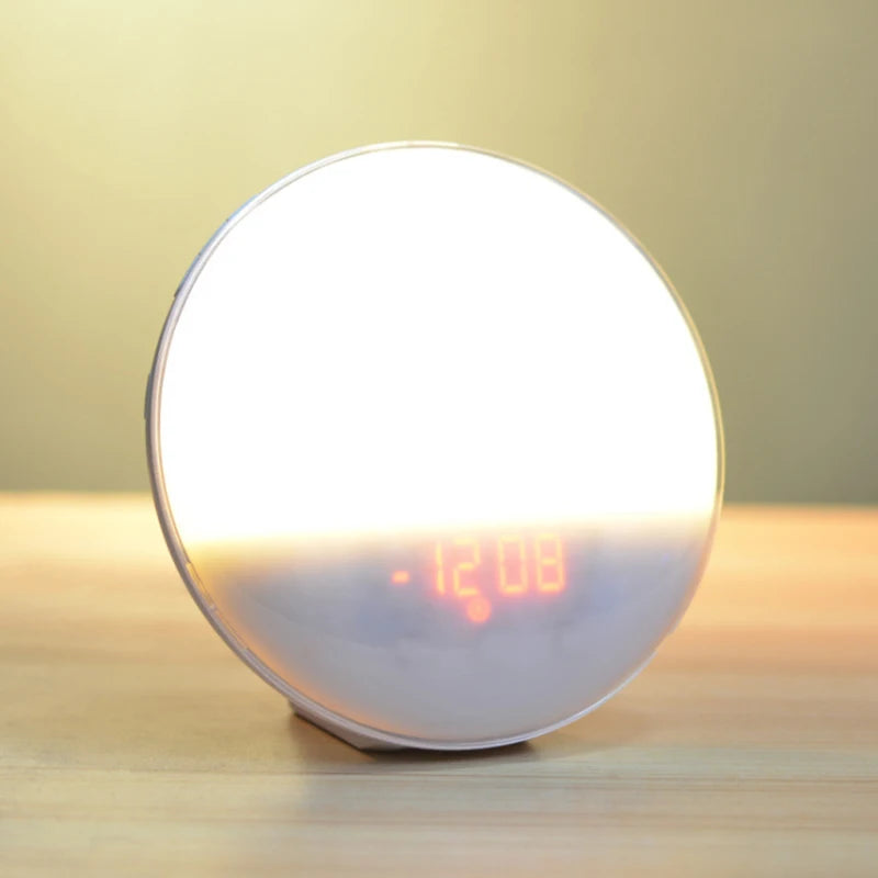 Theia Wake Up Light Alarm Clock with Sunrise/Sunset Simulation Dual Alarms FM Radio Nightlight 7 Colors Natural Sounds Snooze