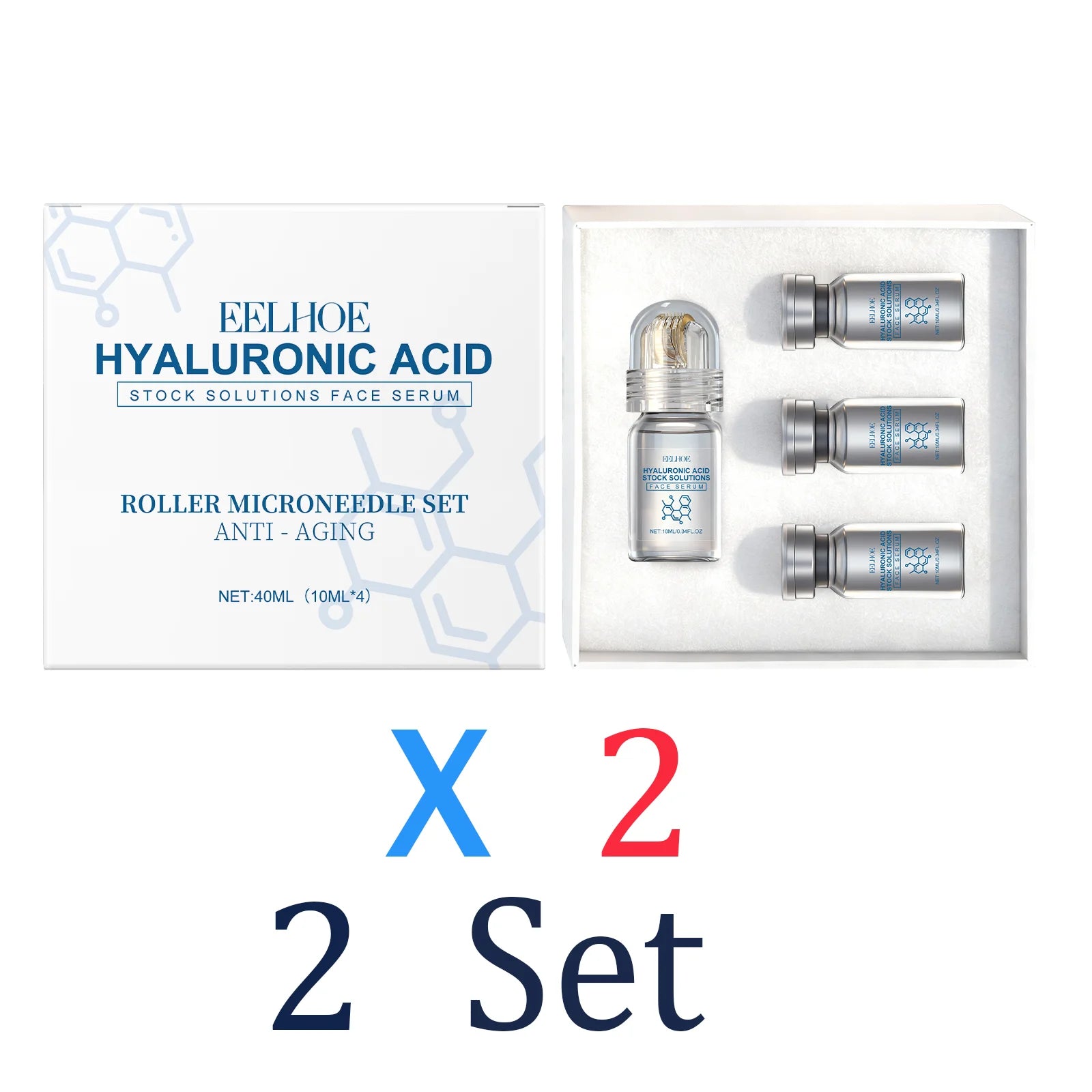 Niacinamide MicroNeedle Skin Renewal Roller Kit – 0.25mm Facial Microneedle System with Niacinamide Moisturizing Serum 30ml