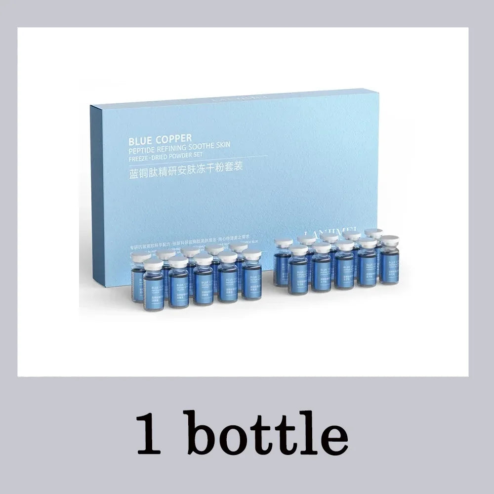 Blue Copper Peptide Freeze-Dried Facial Serum Set – Oligopeptide Hydrating & Skin Conditioning Skincare Kit (20pcs)
