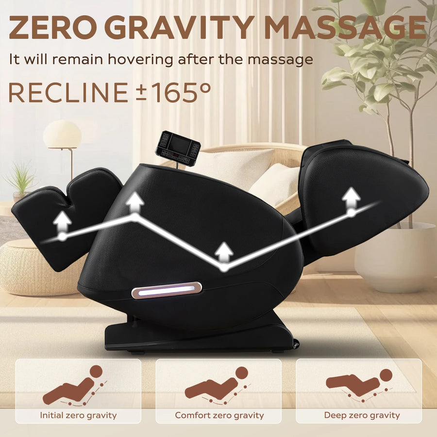 Zero Gravity Full Body Massage Chair – Recliner with Heating, Airbag Massage, Bluetooth Speaker, and Foot Roller for Ultimate Relaxation