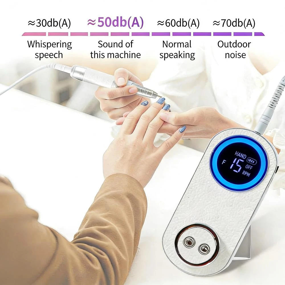 Cordless Electric Nail Drill Machine – 40,000 RPM, 25W Rechargeable Manicure & Pedicure Tool
