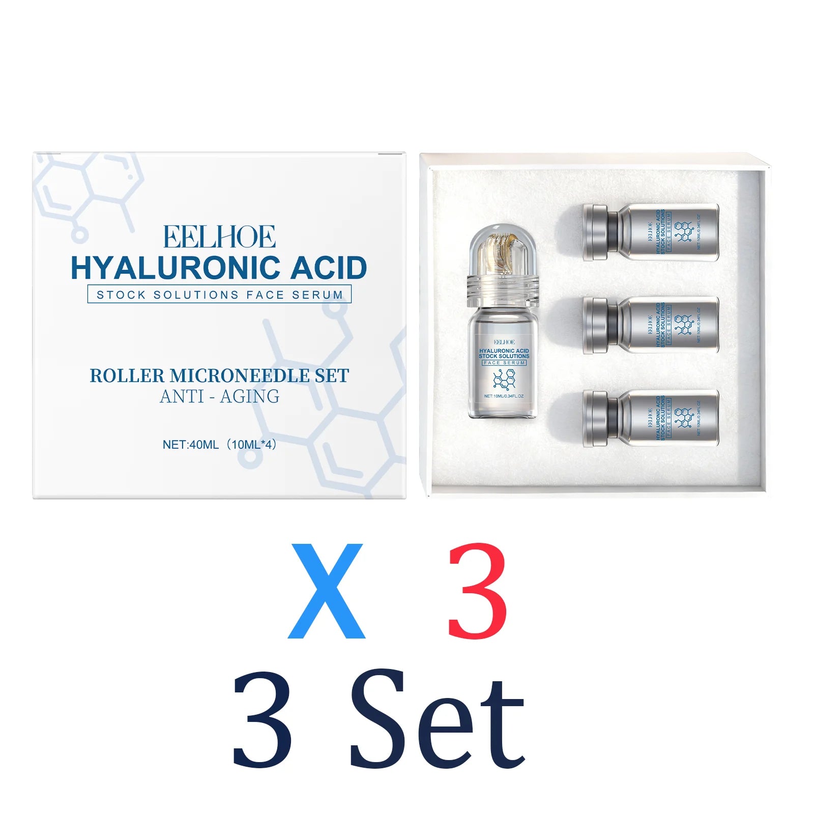 Niacinamide MicroNeedle Skin Renewal Roller Kit – 0.25mm Facial Microneedle System with Niacinamide Moisturizing Serum 30ml