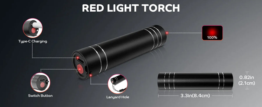 Red Light Therapy Target Torch – Portable & Powerful Light Therapy for Skin, Sleep & Recovery