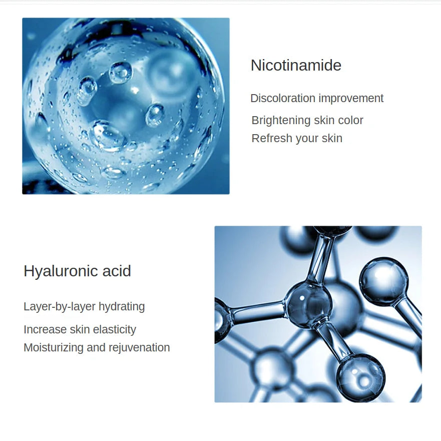 Hyaluronic Acid Facial Essence Serum – Intensive Hydration, Niacinamide & Vitamin C Skin Brightening Formula (150ml / 300ml / 500ml)