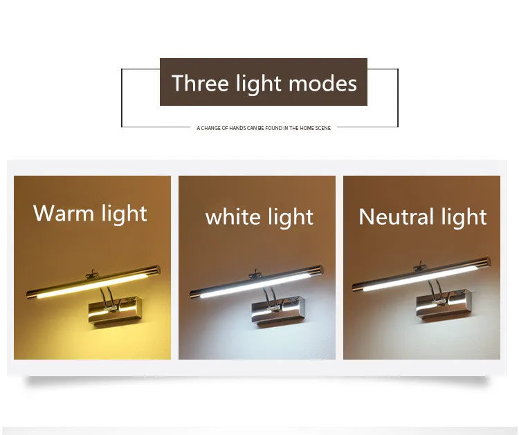 LED Mirror & Picture Light – Adjustable Wall Mounted Bathroom Vanity Lamp