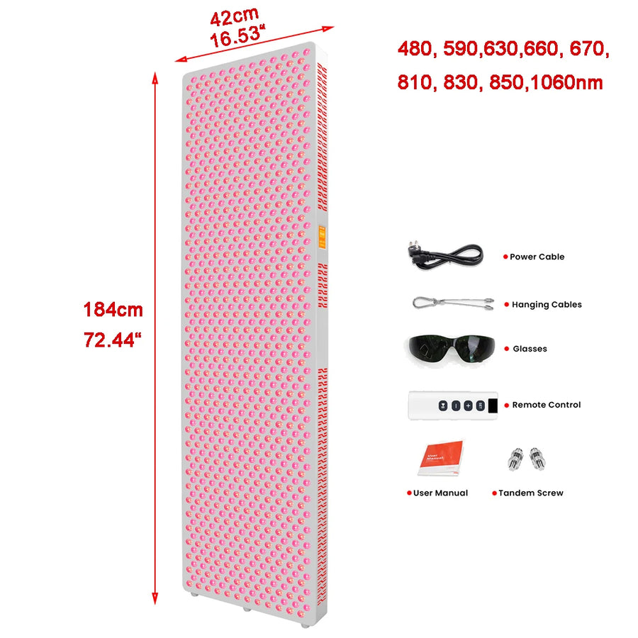 THEIA XXL Red Light Therapy Panel 4500W – Full Body 8 Wavelengths, Touch Screen & Stand – Professional PDT