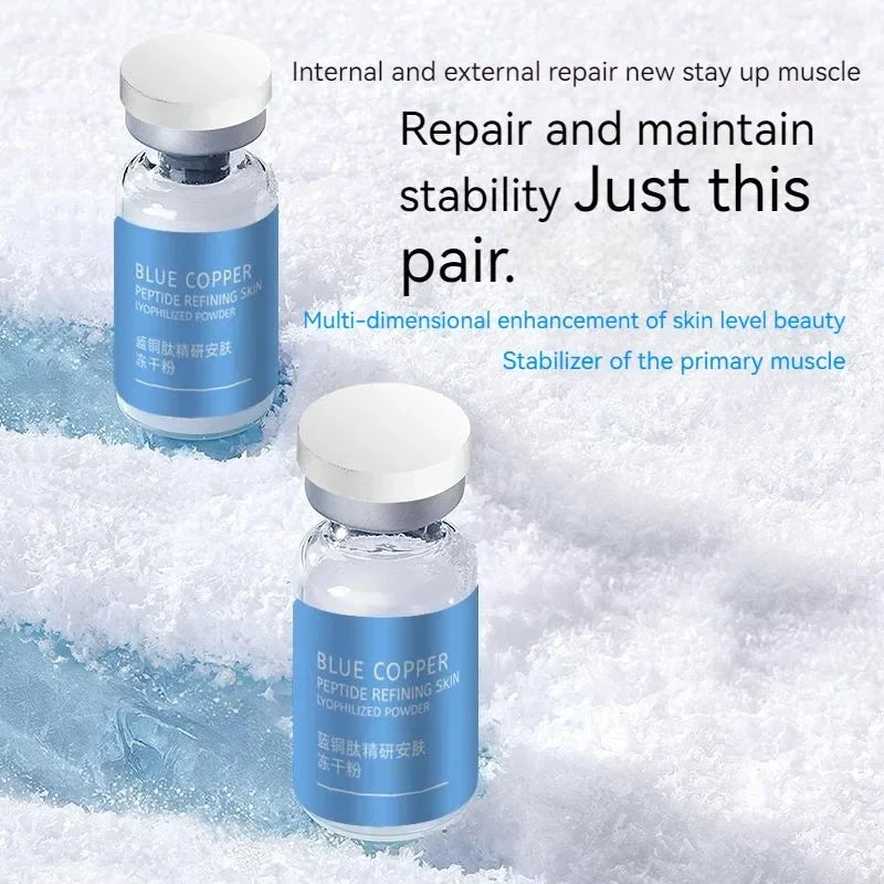 Blue Copper Peptide Freeze-Dried Facial Serum Set – Oligopeptide Hydrating & Skin Conditioning Skincare Kit (20pcs)