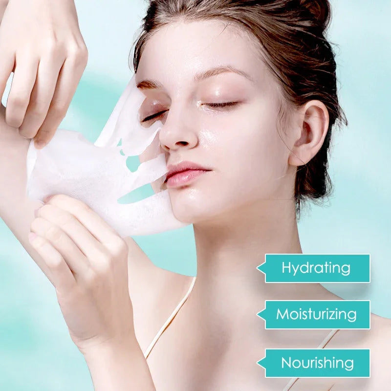 Hyaluronic Acid Hydrating Facial Mask Set – Deep Moisture, Skin Barrier Support & Radiant Glow Sheet Masks (10 PCS)