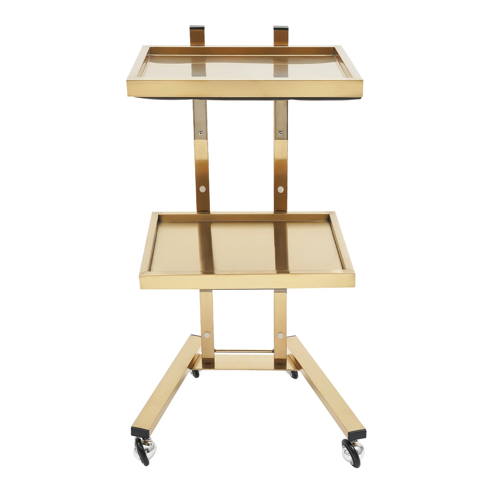 2-Tier Rolling Salon Trolley – Stainless Steel Beauty Cart with Wheels