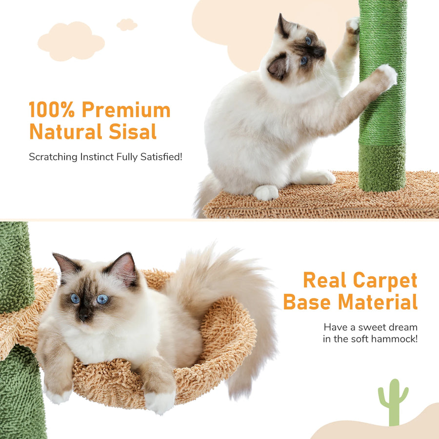 Cactus 5-Tier Floor-to-Ceiling Cat Tower