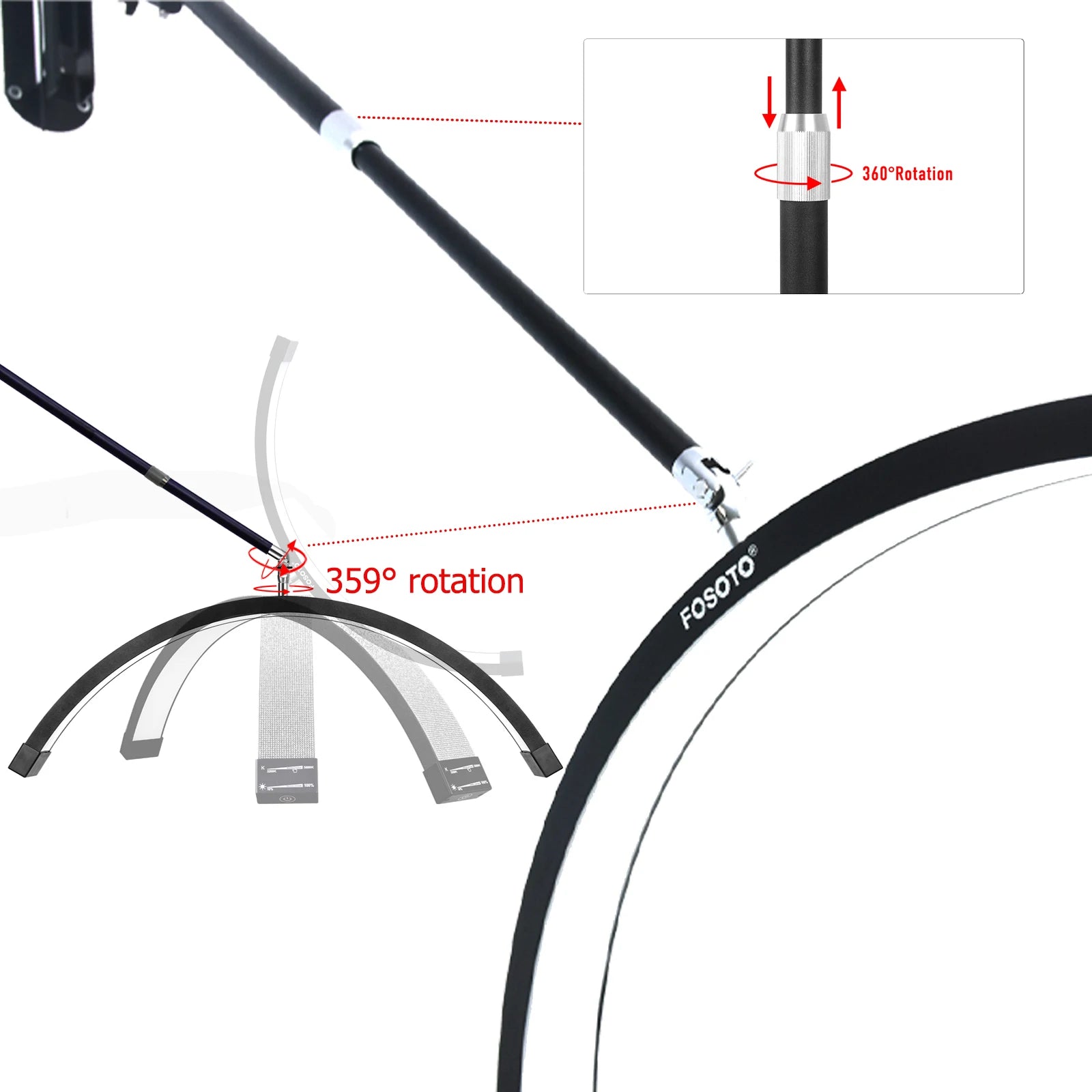Professional 25-Inch Wall-Mounted LED Beauty Lamp – 40W Adjustable Arm 3200–5600K