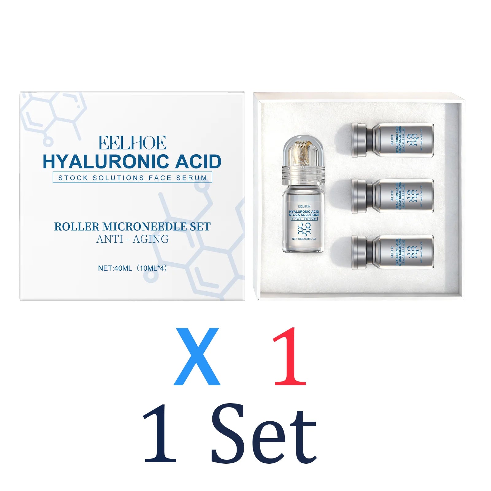 Niacinamide MicroNeedle Skin Renewal Roller Kit – 0.25mm Facial Microneedle System with Niacinamide Moisturizing Serum 30ml