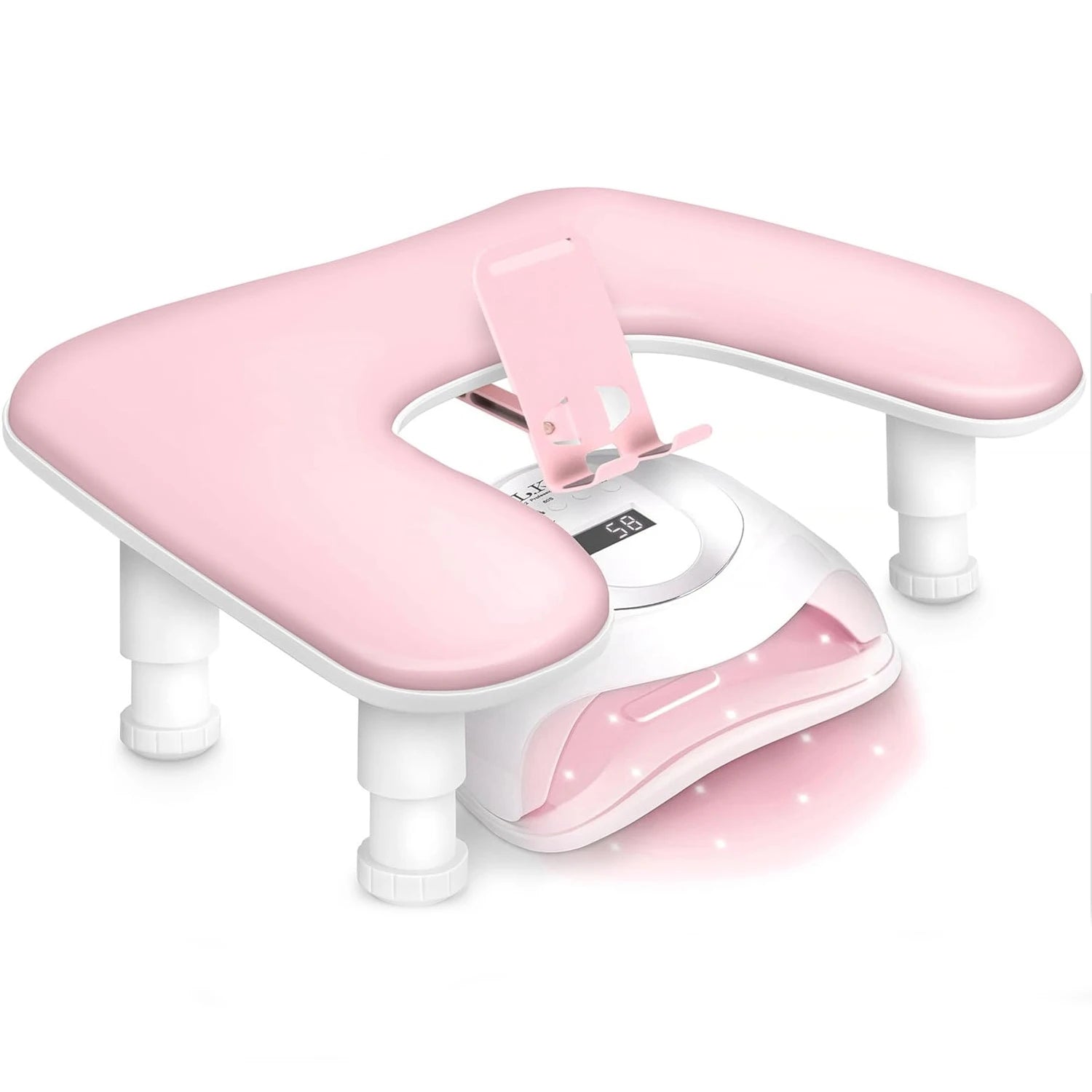 Adjustable U-Shaped Nail Arm Rest – Professional Manicure Hand Rest with Phone Holder