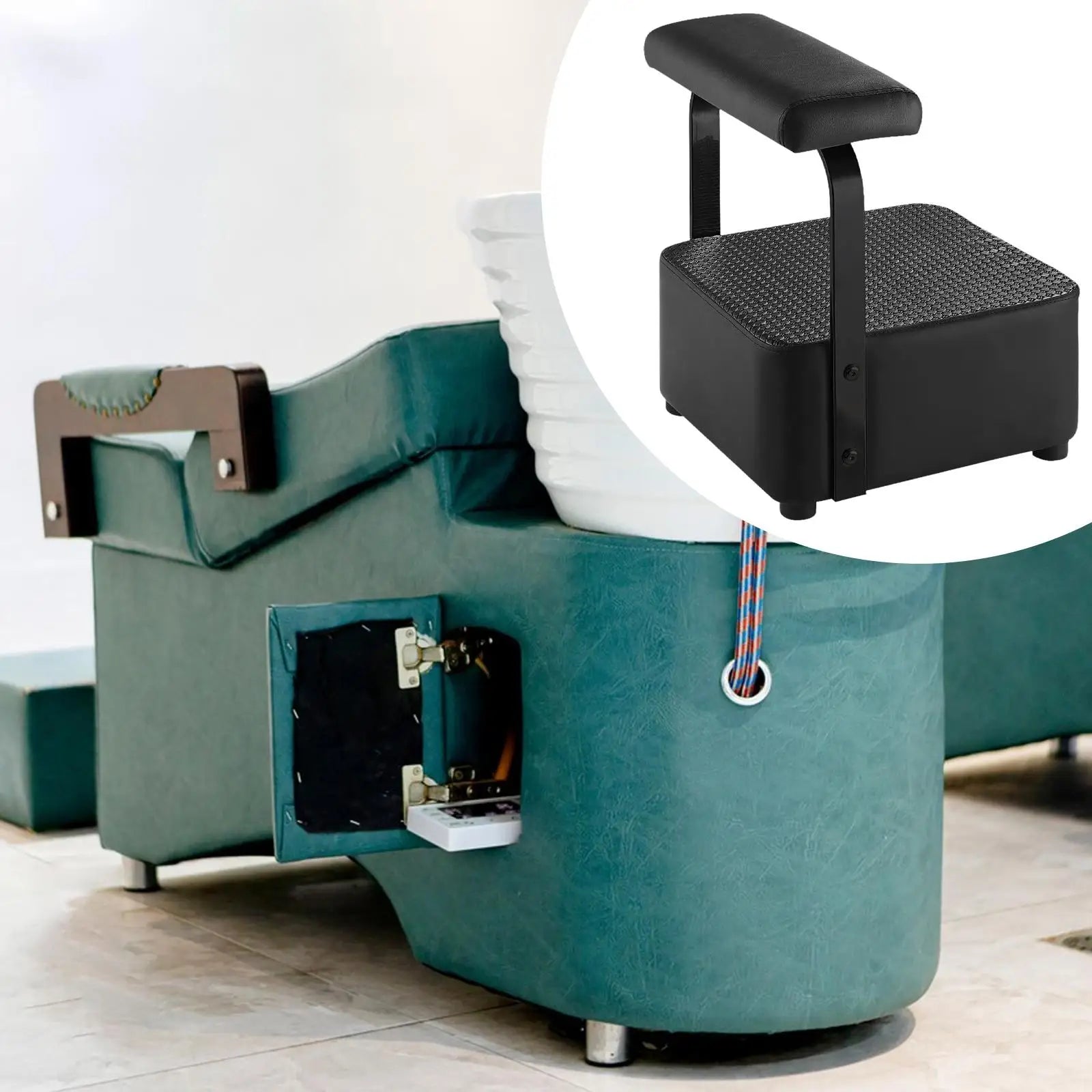 Professional Adjustable Salon Footrest – Padded Pedicure & Beauty Technician Leg Support