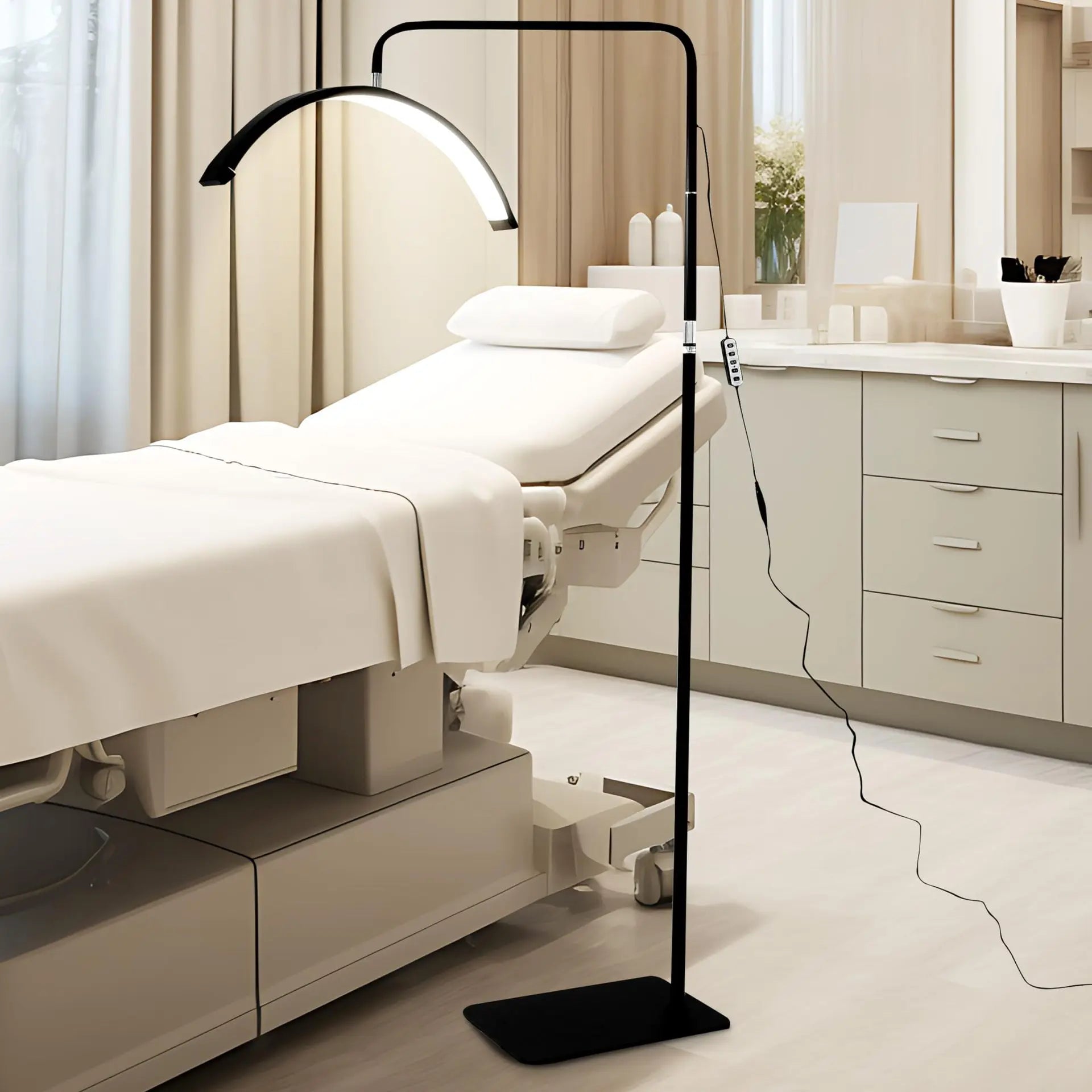 24-Inch Half-Moon LED Beauty Floor Lamp