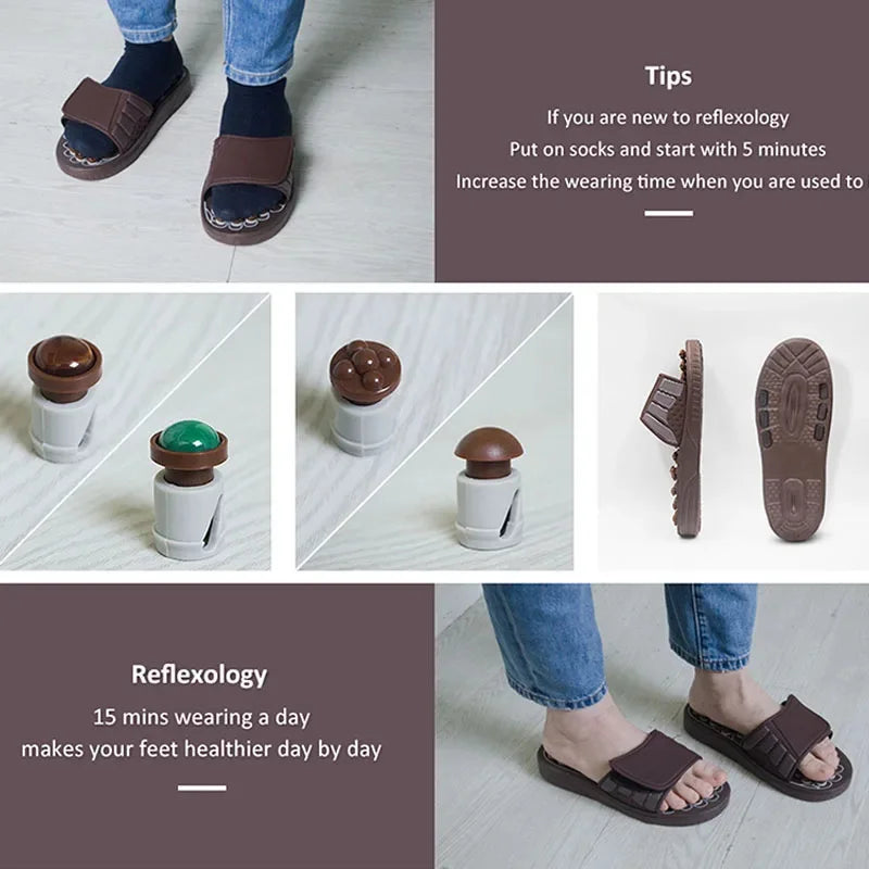 THEIA AcuRelax Reflexology Foot Massage Slippers – Acupressure Wellness Recovery Sandals