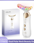 ANLAN Dual Polar Neck Beauty Device Anti-aging Remove Double Chin EMS Facia Lifting 5-color Photon Warm Facial Massager 24K Gold