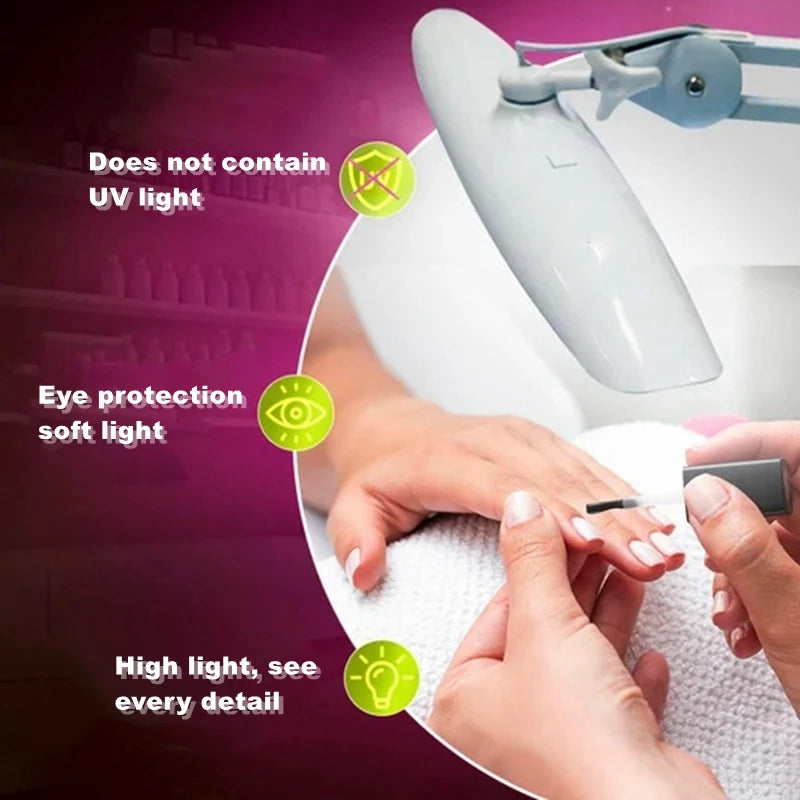 386 LED Adjustable Clamp Lamp – 18W Dimmable Professional Nail & Lash Salon Light