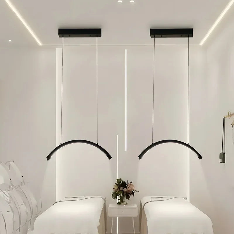 26-Inch LED Half Moon Ceiling Light 48W – Dimmable Salon Lash Nail Tattoo & Facial Lamp