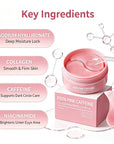 Caffeine Collagen Hydrogel Under Eye Patches – 60 Pieces / 30 Pairs – Pink