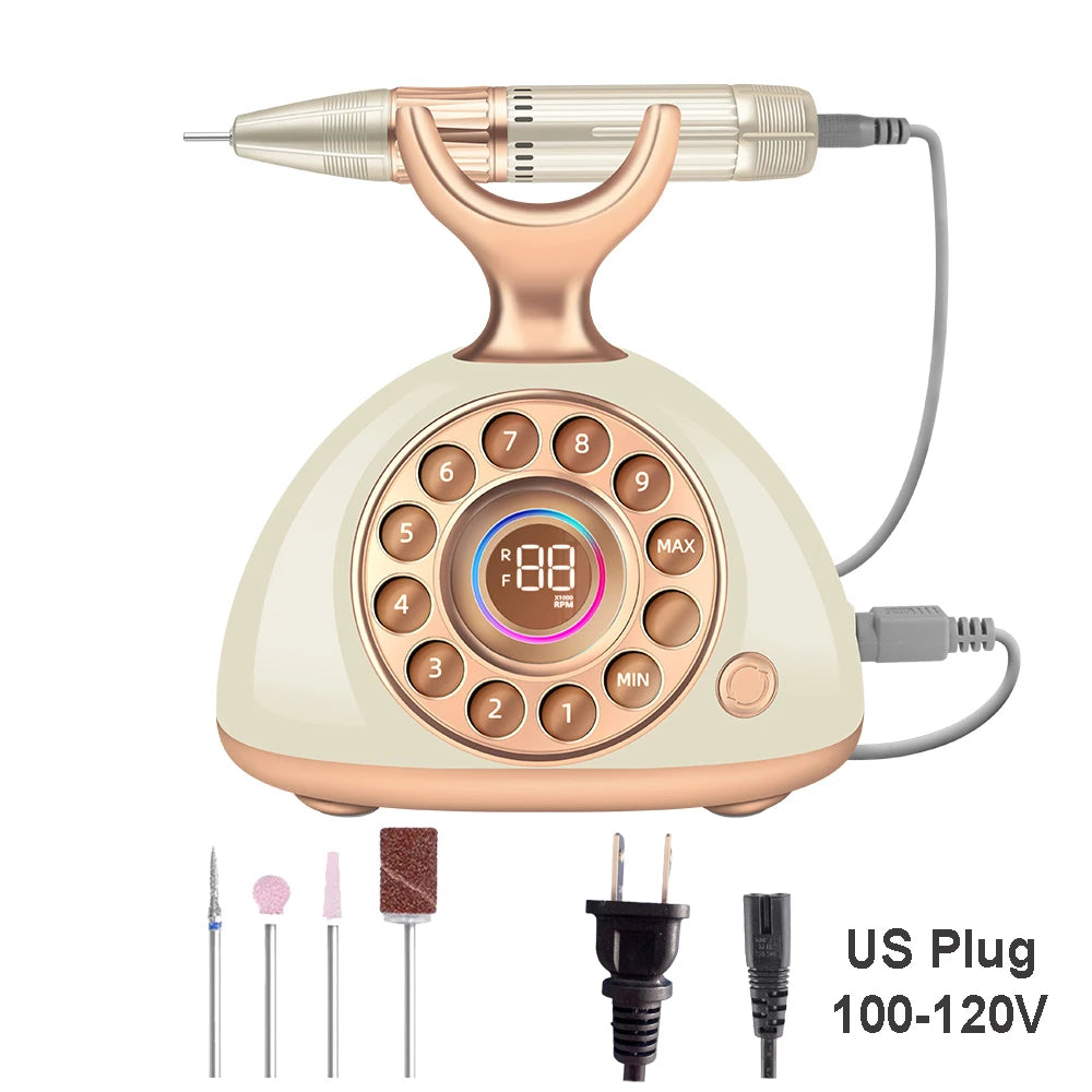 Elegant Nail Drill 35000 RPM Remember Speed Electric File High Powerful Manicure Machine for Nail Art Salon Professional Drill