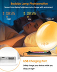 Theia Wake Up Light Alarm Clock with Sunrise/Sunset Simulation Dual Alarms FM Radio Nightlight 7 Colors Natural Sounds Snooze