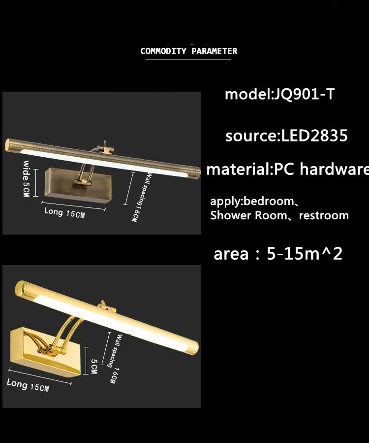 LED Mirror & Picture Light – Adjustable Wall Mounted Bathroom Vanity Lamp