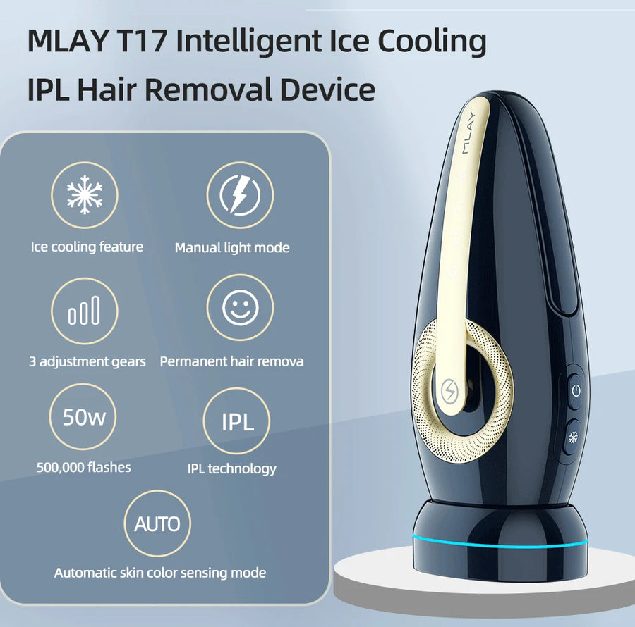 T17 Intelligent IPL Laser Hair Removal - ICE Cooling Epilator with 9,999,999 Flashes & Skin Tone Sensor