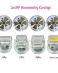 RF Microneedling Replacement Cartridge (10 Pins, 25 Pins, 64 Pins, Nano Crystal) with Disposable Connection Tube for Fractional RF Microneedling Machine