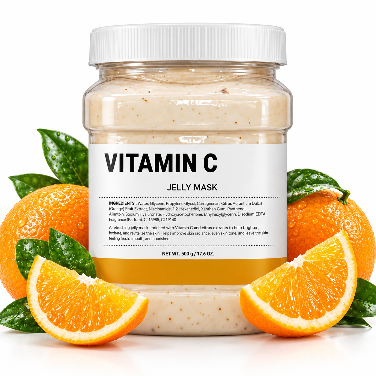 Professional Vitamin C Jelly Mask 650 g – Brightening & Hydrating Peel-Off Facial Mask for Spa & Salon