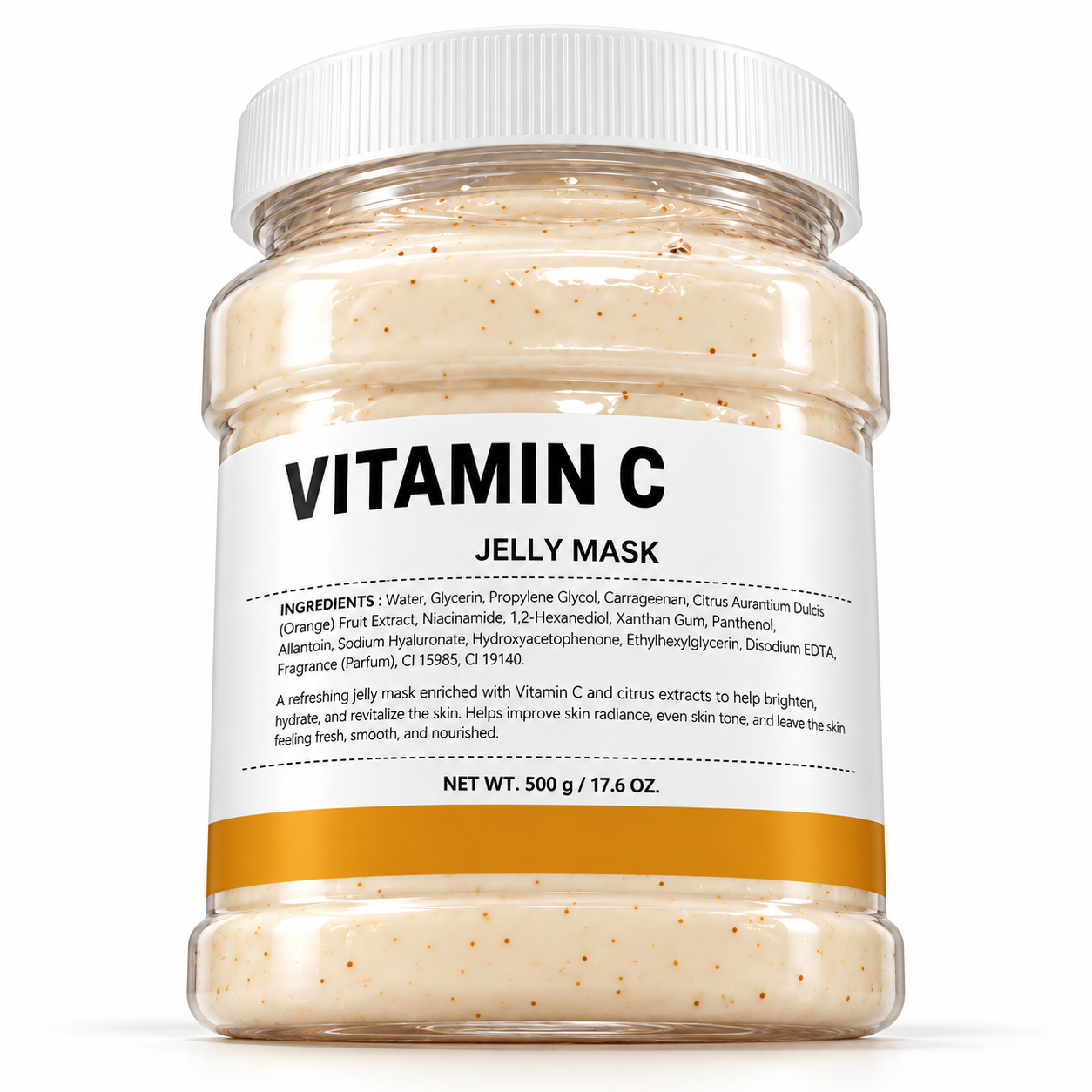 Professional Vitamin C Jelly Mask 650 g – Brightening & Hydrating Peel-Off Facial Mask for Spa & Salon