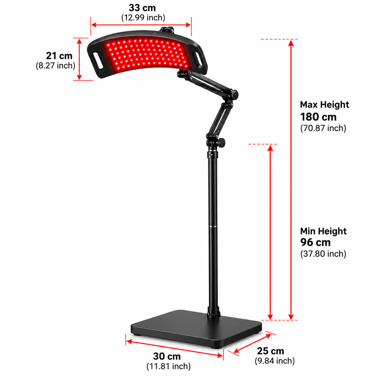 660nm Red Light & 850nm Near-Infrared Therapy Panel with Adjustable Stand – Dual Wavelength LED Lamp