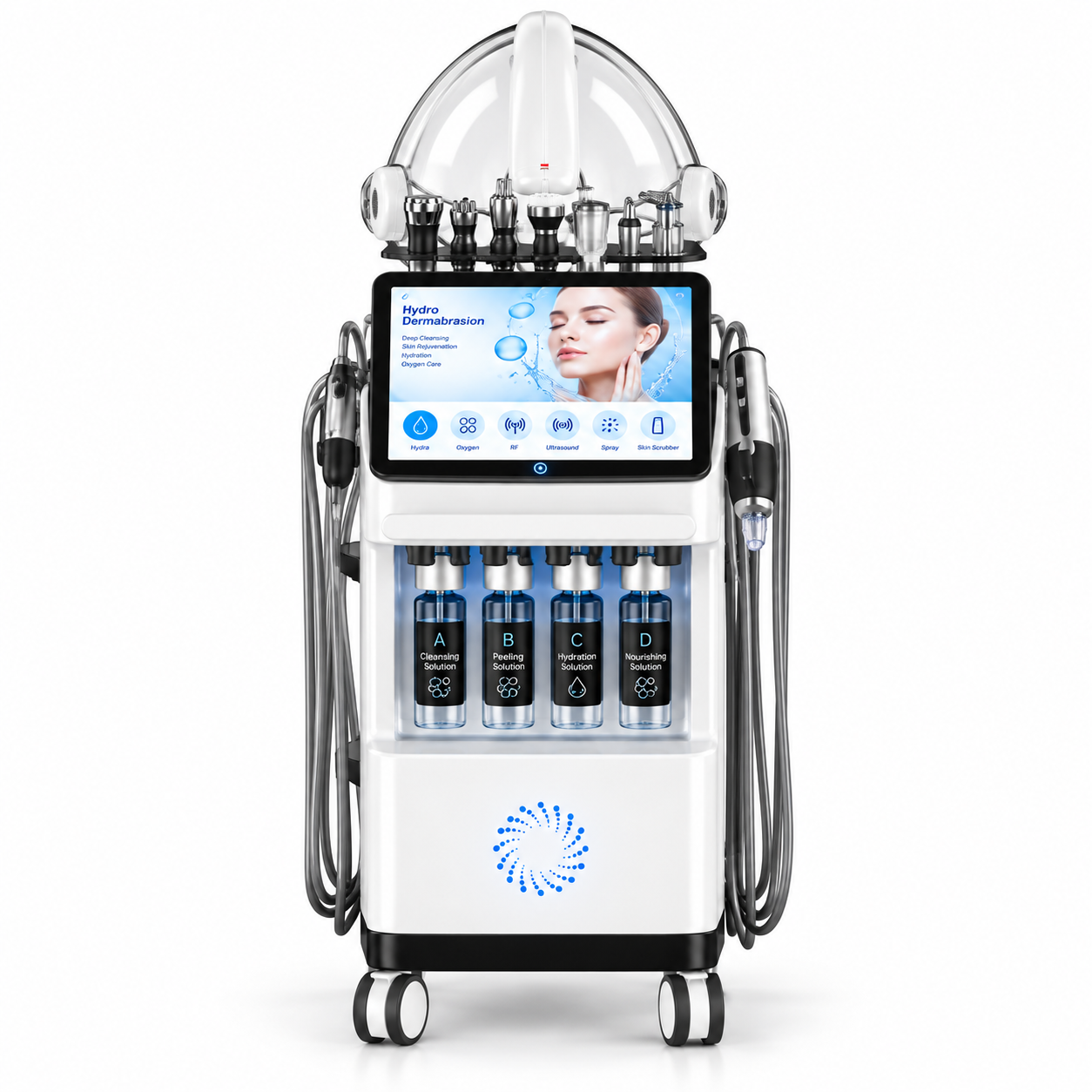 10-in-1 Hydro Dermabrasion & Oxygen Facial Machine with LED Therapy Dome – 2026 Advanced