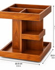 Luxury 360° Rotating Wooden Makeup Organizer – 3-Tier Skincare & Cosmetic Storage Stand