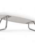 Foldable Manicure Hand Rest – White PU Leather Nail Armrest with Stainless Steel Stand for Nail Salons