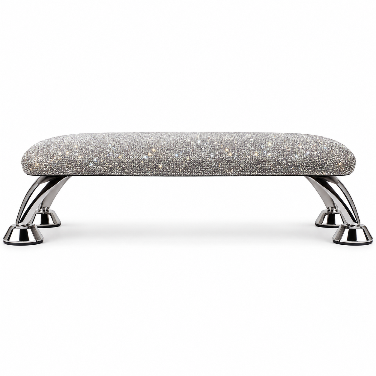 Luxury Glitter Manicure Hand Rest – Silver Padded Nail Armrest