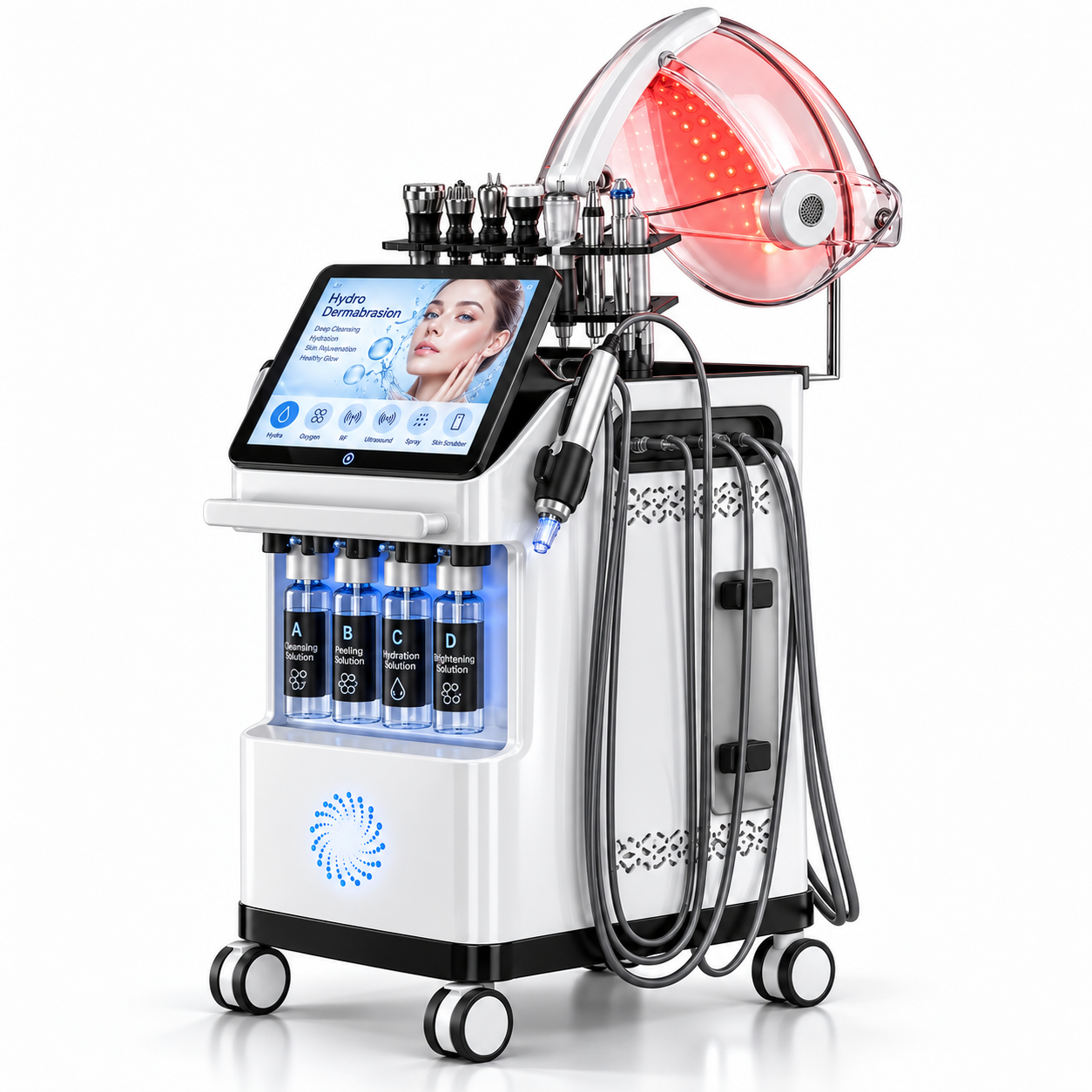 10-in-1 Hydro Dermabrasion & Oxygen Facial Machine with LED Therapy Dome – 2026 Advanced