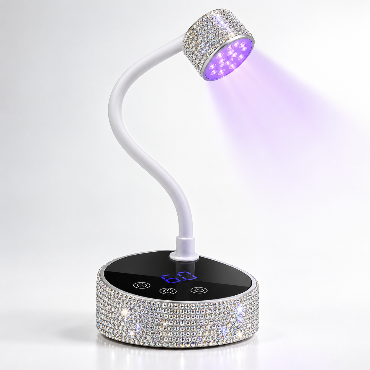 Rhinestone UV/LED Nail Lamp – 36W Rechargeable Gooseneck