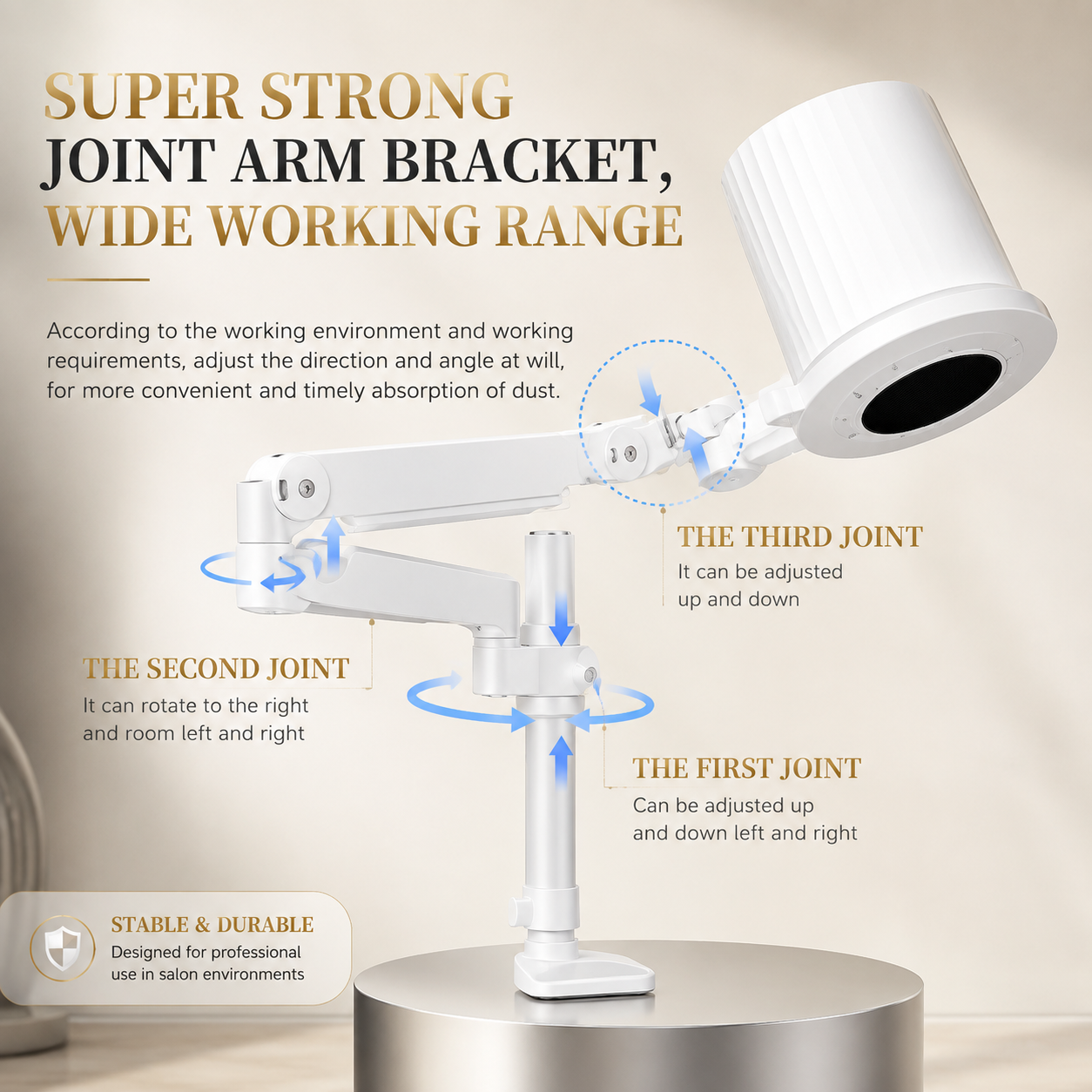 Theia Professional Nail Dust Collector with Overhead Manicure Lamp