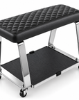 Professional Rolling Pedicure Footrest – Padded Salon Foot Rest with Storage Platform